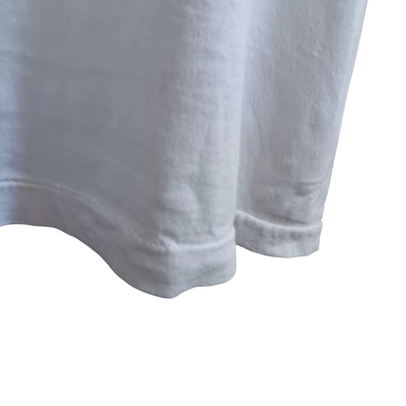 XL Vintage T-Shirt Single Stitch Fruit Of The Loom V-Neck White Cotton Grunge - Picture 3 of 6